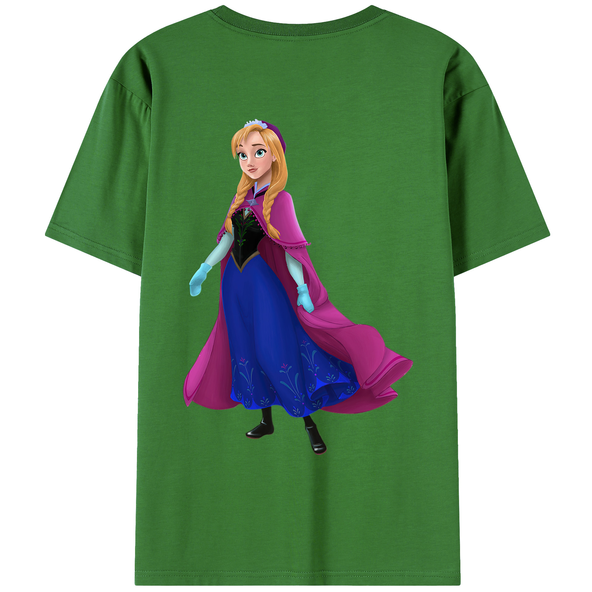 （画像用） アナと雪の女王 アンナ エルサ Frozen Anna Elsa レディース半袖Tシャツ(バックプリント)